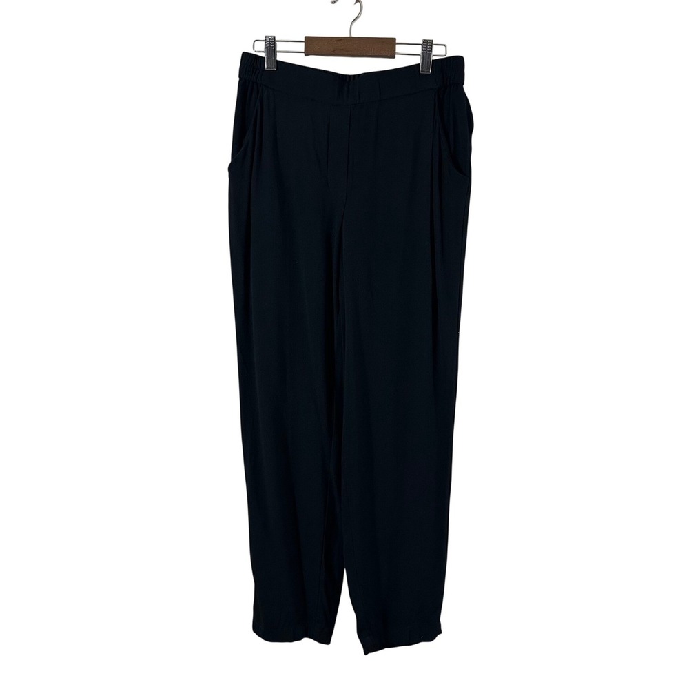 Halogen Black Viscose Tapered Pockets Pull On Pants Trousers Womens Size 4